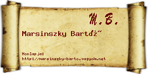 Marsinszky Bartó névjegykártya